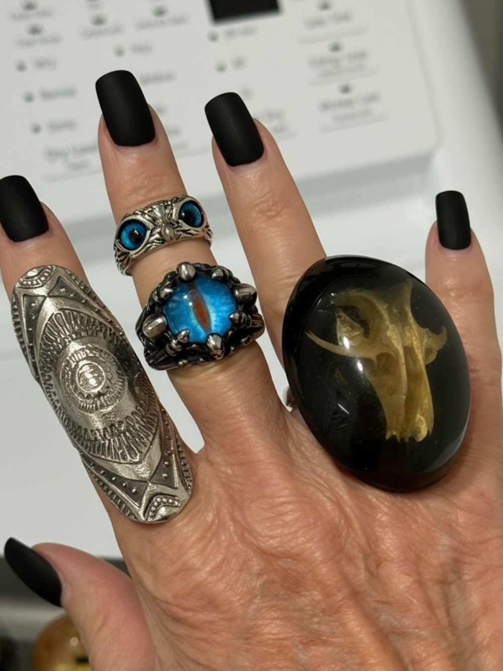 Gothic  Jewelry Bundle in Black and Silver with Pewter Tray-14 Piece Set - Picture 3 of 17